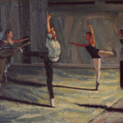 Ballet Rehearsal  II, 48x36ins. oil on board