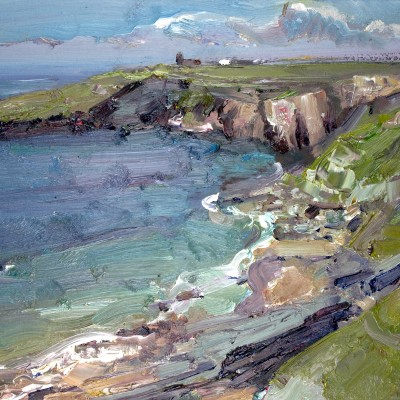 Breezy afternoon, Trebarwith Strand, Cornwall, 16x12ins. oil on board