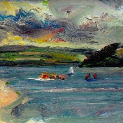 Padstow-ferry-cornwall-before-rain-14x8ins-oil-on-board