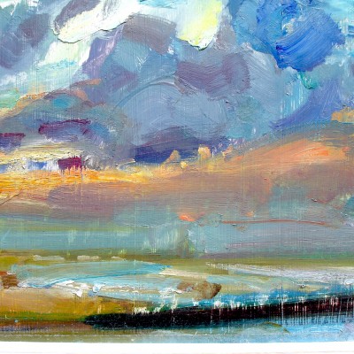 Rye Harbour - wind and showers, 12x10in50