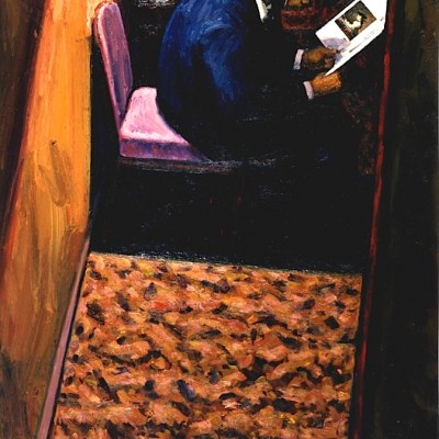 The Reader, 66 x 39ins. oil on canvas.