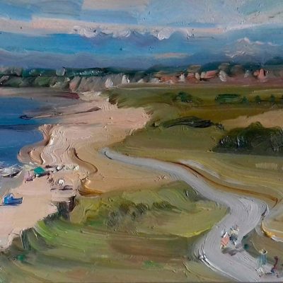 View-from-Hengistbury-Head-looking-west-11ns-x-6ns-oil-on-board