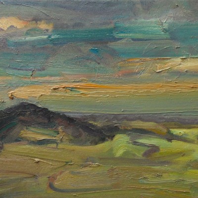 View from Sutton bank, North Yorkshire, 30x16ins. oil on canvas