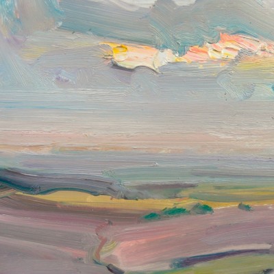 View from sutton bank -sunrise, 16x9ins.