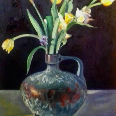 10-Daffodils-and-Tulips-26ins-x-18ins-oil-on-board