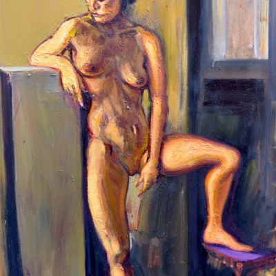 Nude-leaning-on-a-plinth-3ft-6ins-x-2ft-9ins