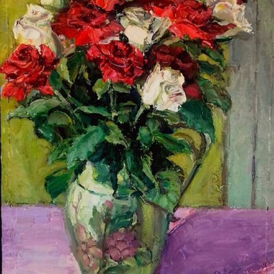 Red-and-White-roses-28ins-x-18ins-oil-on-canvas