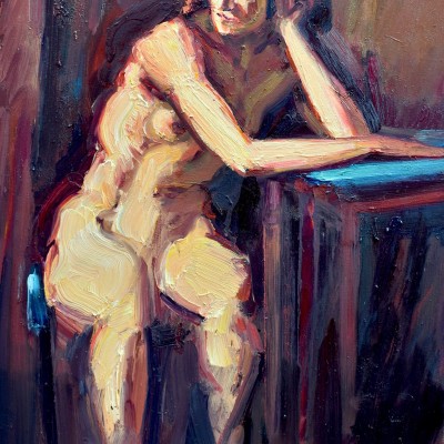 Seated-nude-32x-22ins-Oil-on-canvas