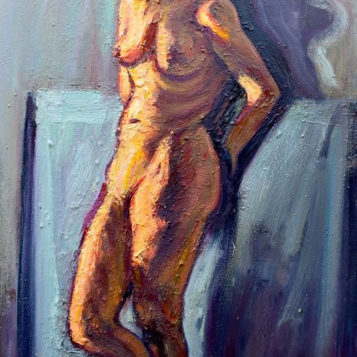 Standing-nude-3ft-6ins-x-2ft-6ins-Oil-on-canvas